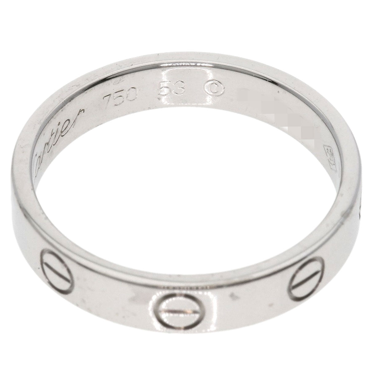 CARTIER Mini love ring #53 Ring K18 White Gold Ladies [Used]