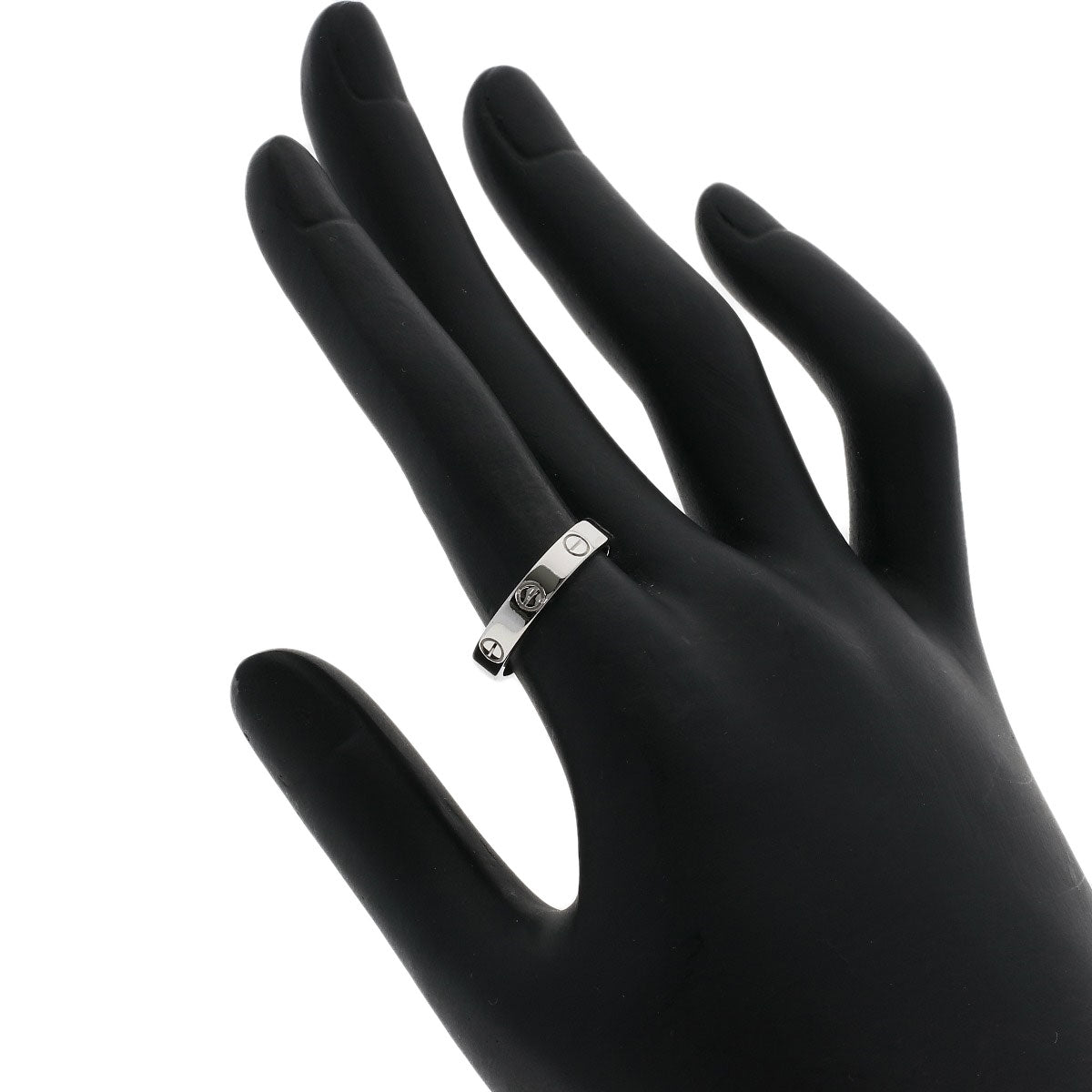 CARTIER Mini love ring #53 Ring K18 White Gold Ladies [Used]