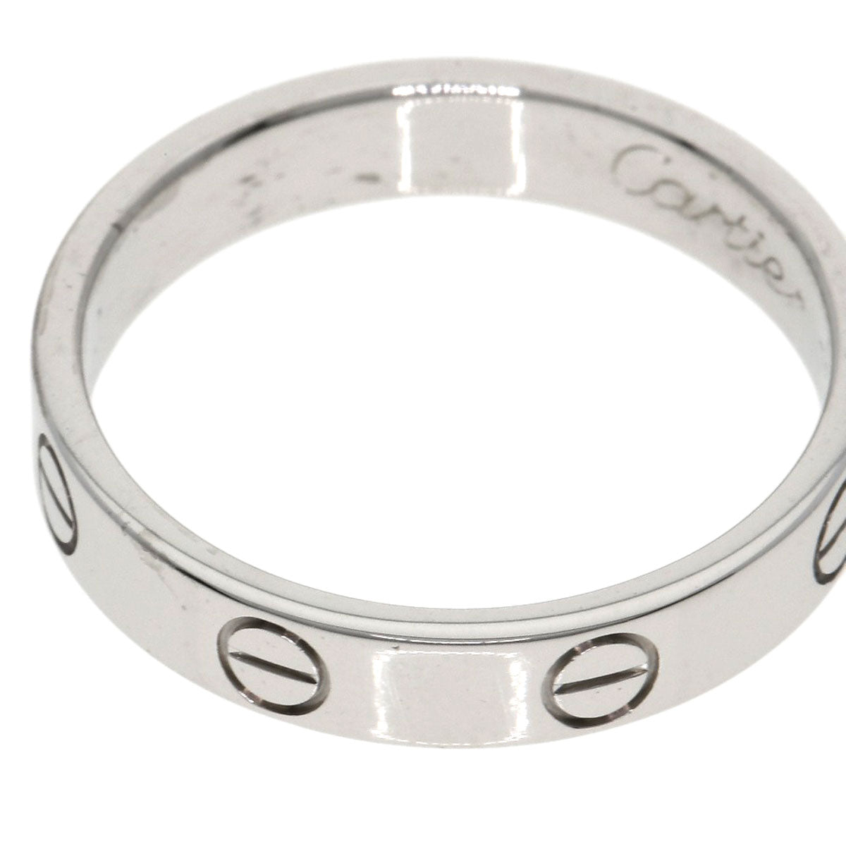 CARTIER Mini love ring #53 Ring K18 White Gold Ladies [Used]