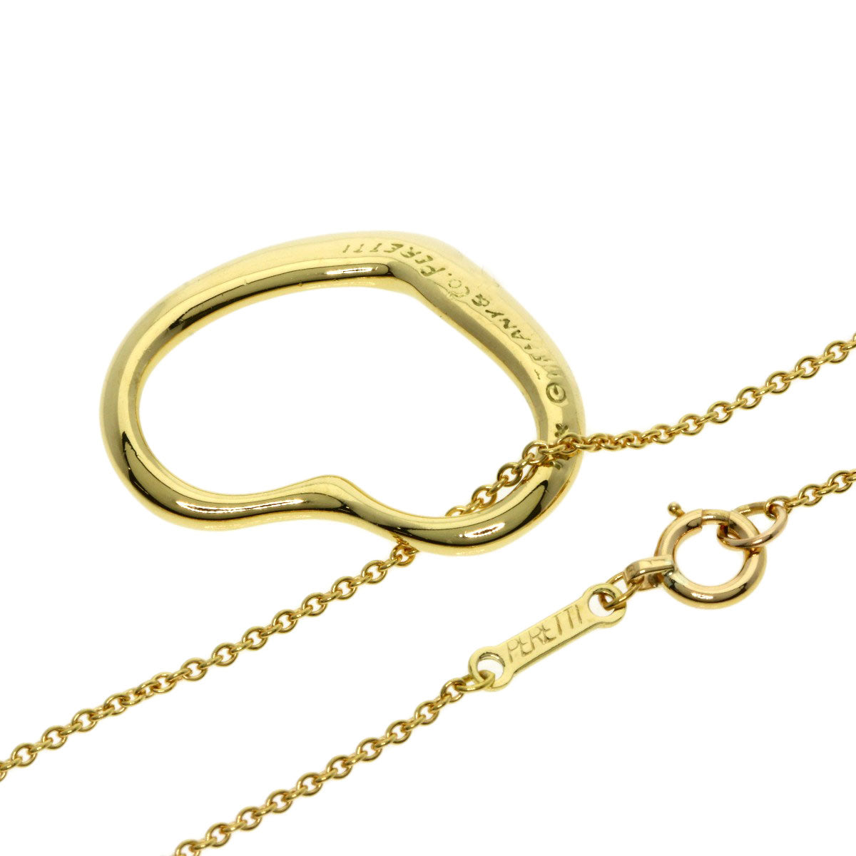 TIFFANY&Co. Open heart Necklace K18 Yellow Gold Ladies [Used]