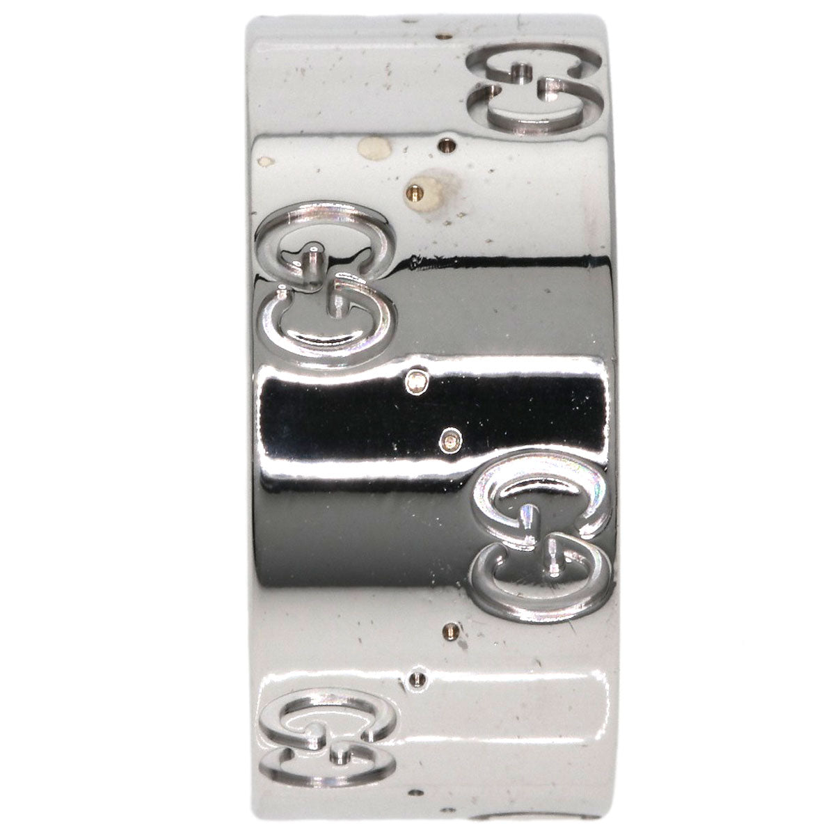 GUCCI Icon Wide #15 Ring K18 White Gold Ladies [Used]