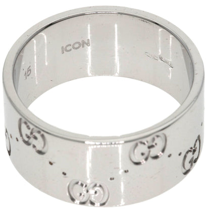 GUCCI Icon Wide #15 Ring K18 White Gold Ladies [Used]