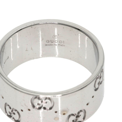 GUCCI Icon Wide #15 Ring K18 White Gold Ladies [Used]