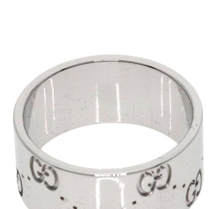 GUCCI Icon Wide #15 Ring K18 White Gold Ladies [Used]