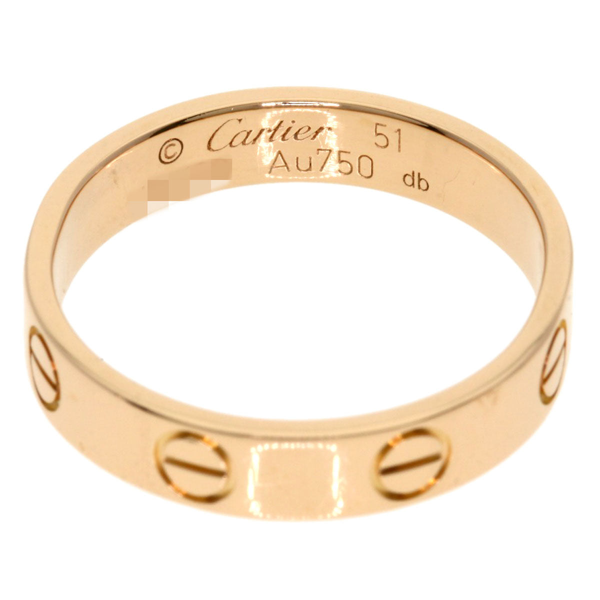 CARTIER Mini love ring #51 Ring K18 Pink Gold Ladies [Used]
