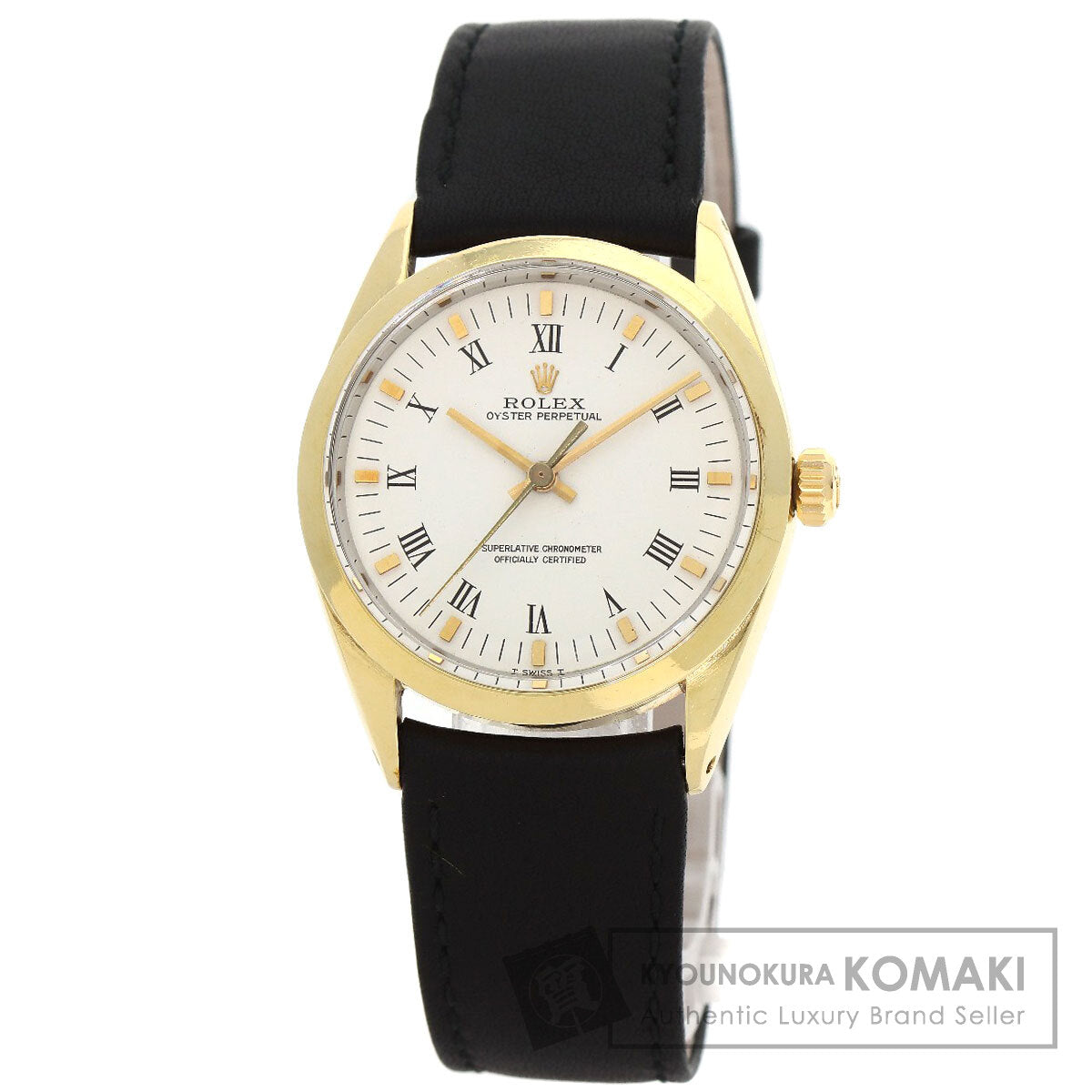ロレックス 1024/5 オイスターパーペチュアル センターローマ 腕時計 ステンレススチール/革/GP メンズ 【中古】【ROLEX】