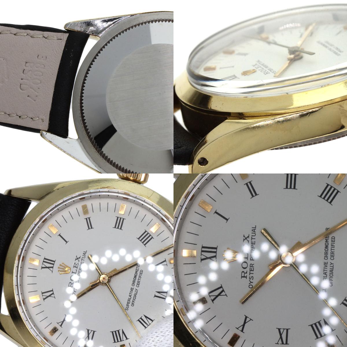 ロレックス 1024/5 オイスターパーペチュアル センターローマ 腕時計 ステンレススチール/革/GP メンズ 【中古】【ROLEX】