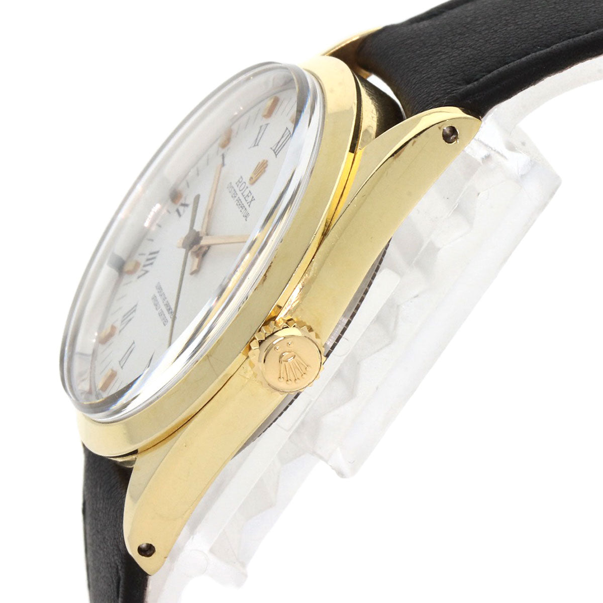 ロレックス 1024/5 オイスターパーペチュアル センターローマ 腕時計 ステンレススチール/革/GP メンズ 【中古】【ROLEX】