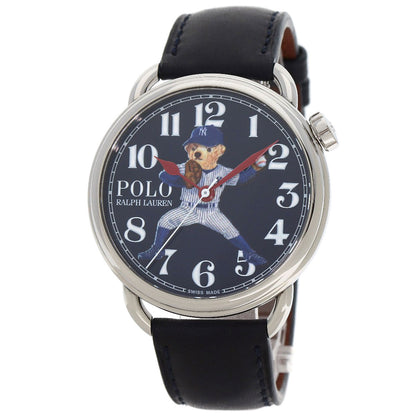 POLO RALPH LAUREN NY Yankees Bear Watches 472865479002 Stainless Steel/Leather mens