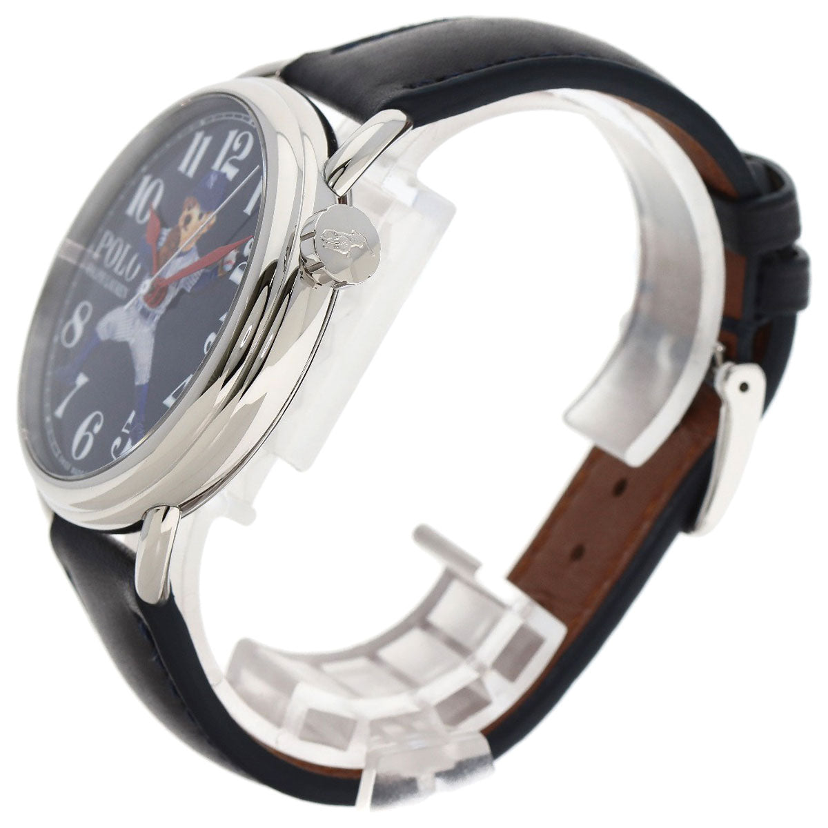 POLO RALPH LAUREN NY Yankees Bear Watches 472865479002 Stainless Steel/Leather mens