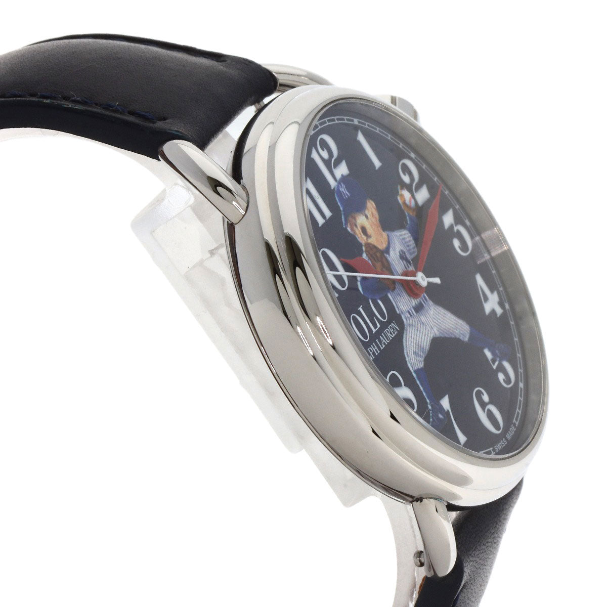 POLO RALPH LAUREN NY Yankees Bear Watches 472865479002 Stainless Steel/Leather mens