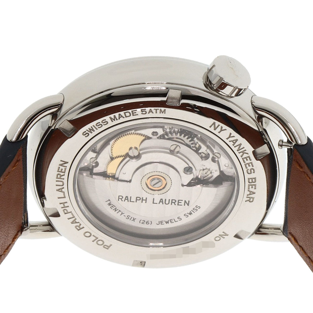 POLO RALPH LAUREN NY Yankees Bear Watches 472865479002 Stainless Steel/Leather mens