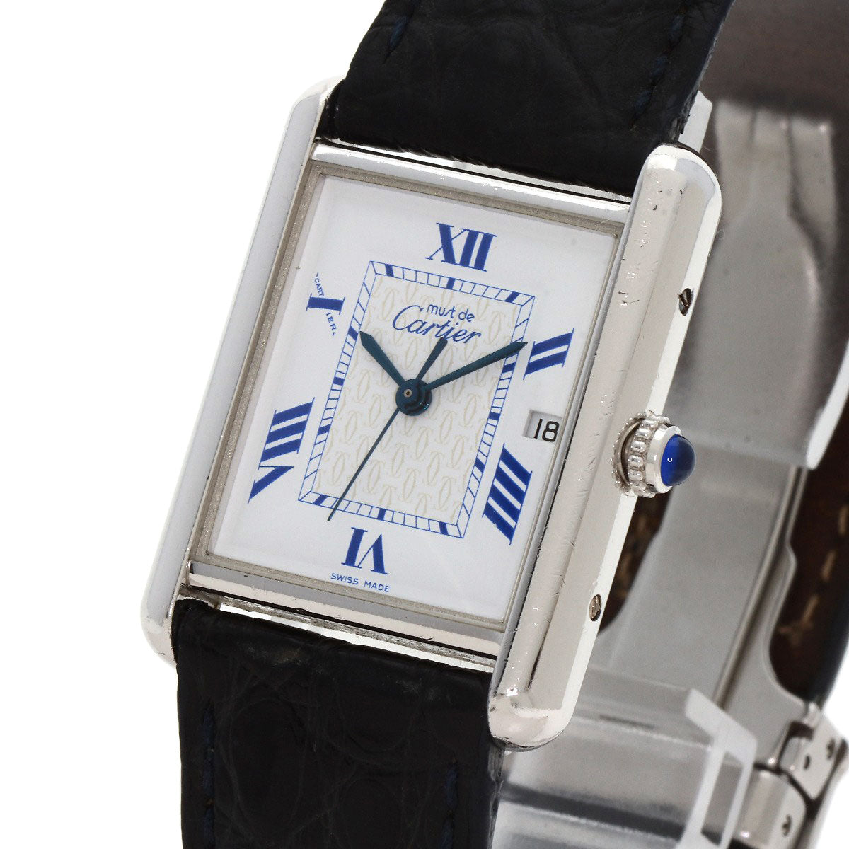 CARTIER Must tank LM Watches W1014154 Silver/Leather mens