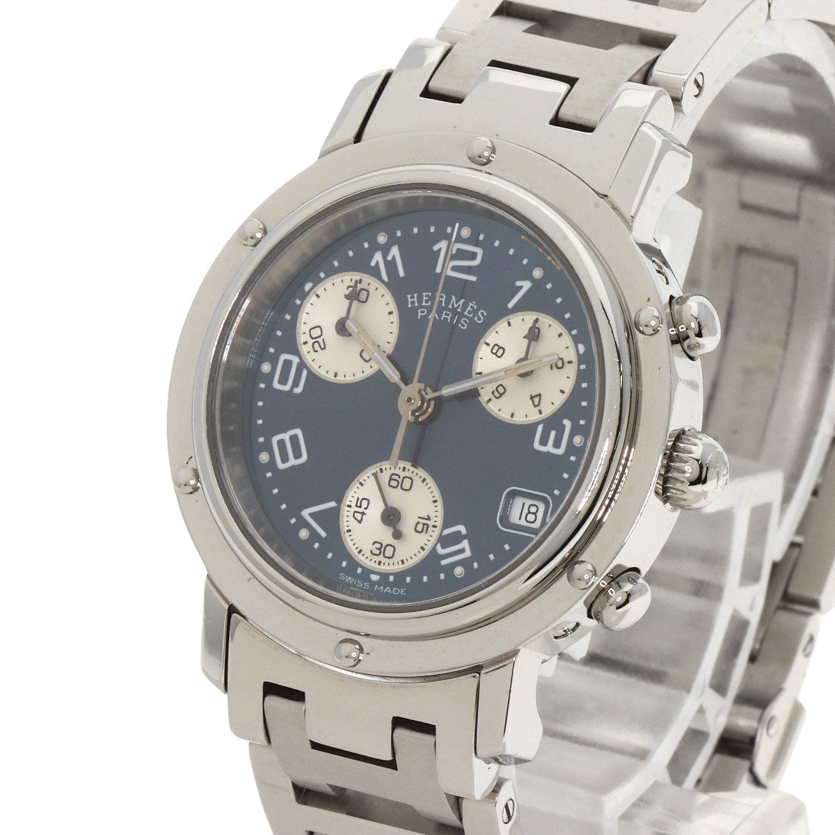 HERMES Clipper Chronograph Watches CL1.310 Stainless Steel/Stainless Steel Ladies