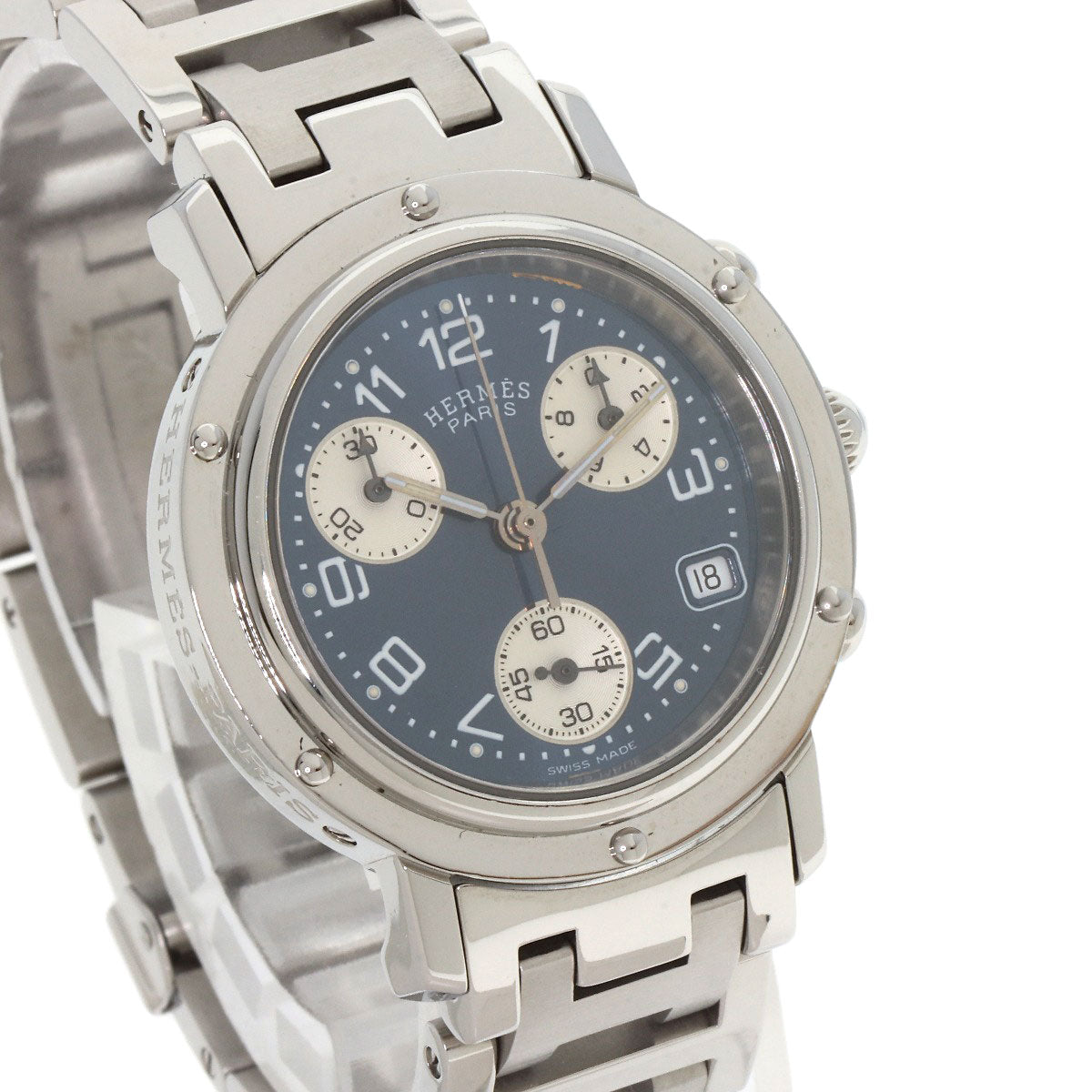 HERMES Clipper Chronograph Watches CL1.310 Stainless Steel/Stainless Steel Ladies