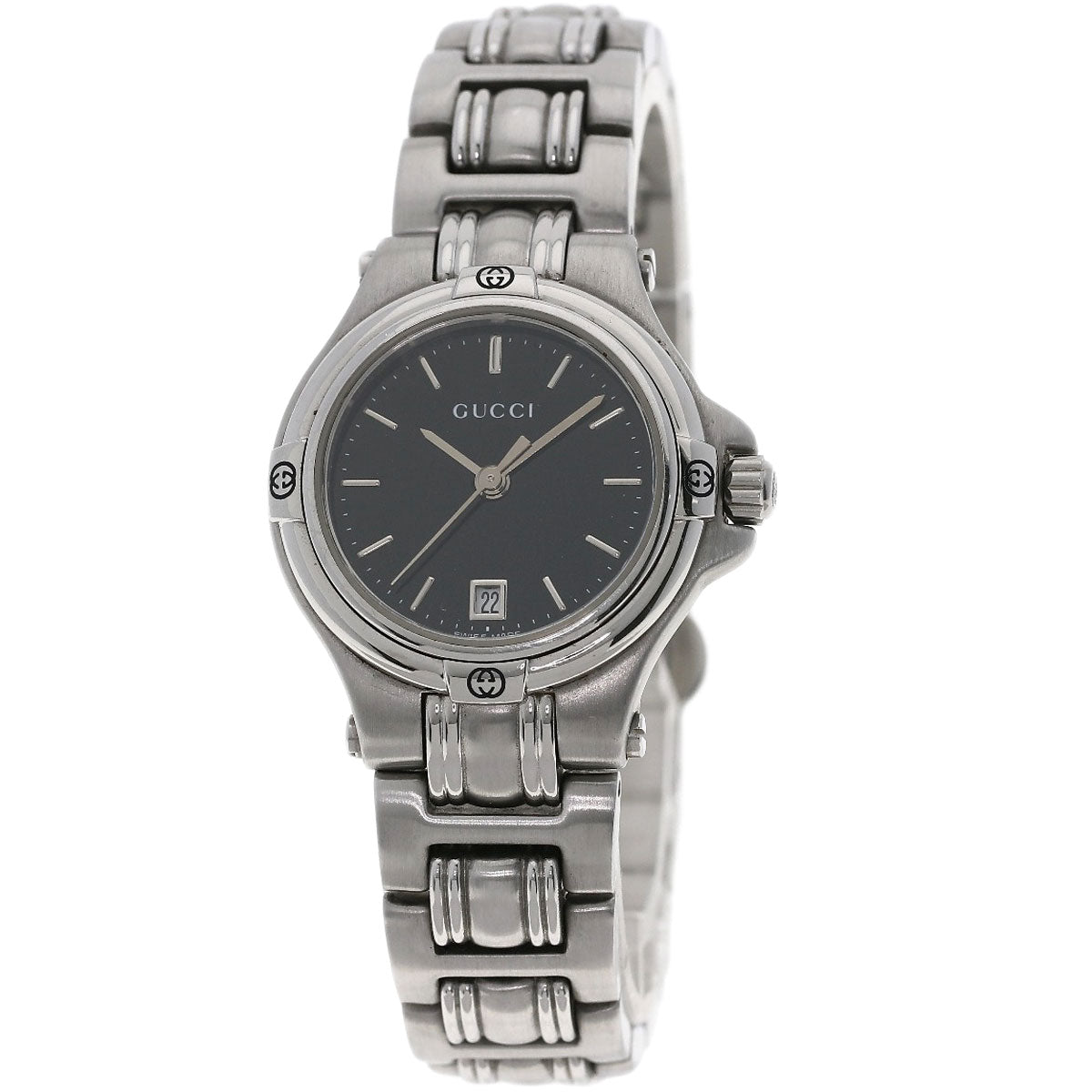 GUCCI Round face Watches 9040L Stainless Steel/Stainless Steel Ladies