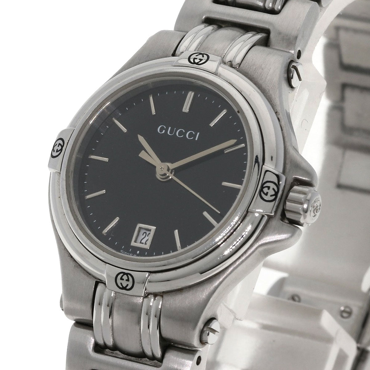 GUCCI Round face Watches 9040L Stainless Steel/Stainless Steel Ladies