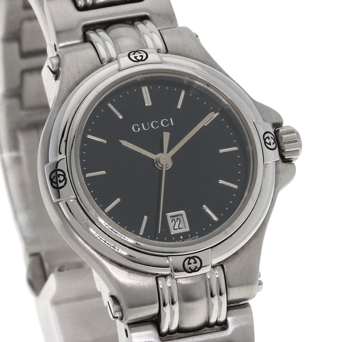 GUCCI Round face Watches 9040L Stainless Steel/Stainless Steel Ladies