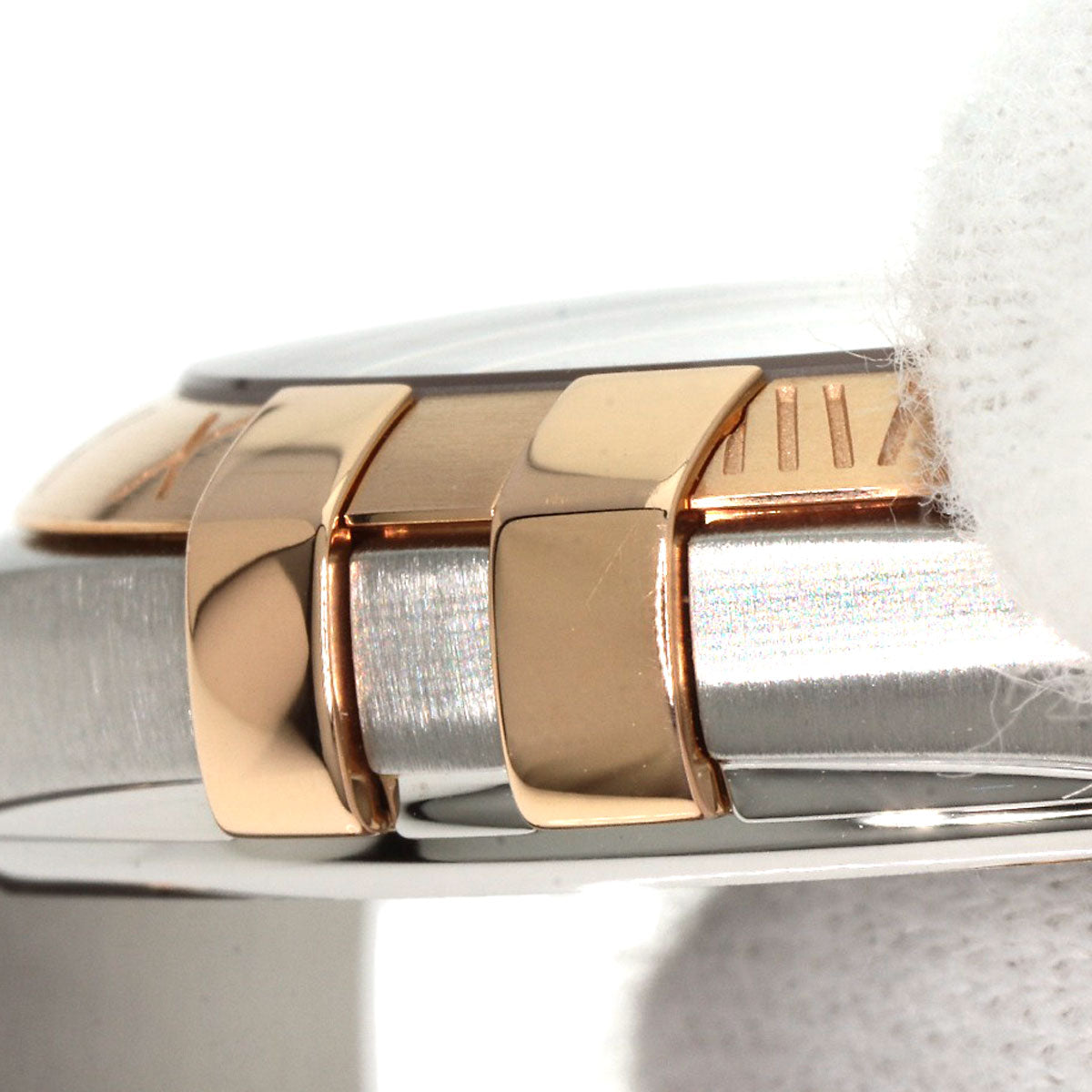 OMEGA Constellation Blue Guilloche 12P Diamond Watches 123.20.24.60.53.001 Stainless Steel/SSxK18PG Ladies