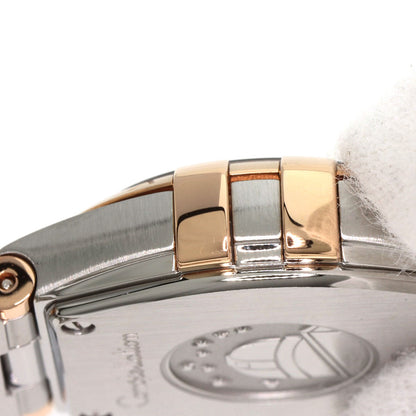 OMEGA Constellation Blue Guilloche 12P Diamond Watches 123.20.24.60.53.001 Stainless Steel/SSxK18PG Ladies