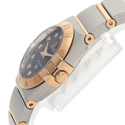 OMEGA Constellation Blue Guilloche 12P Diamond Watches 123.20.24.60.53.001 Stainless Steel/SSxK18PG Ladies