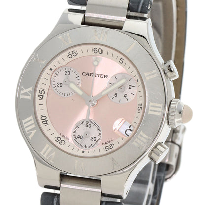 CARTIER CHRONOSCAPH SM Watches W1020012 Stainless Steel/Leather Ladies