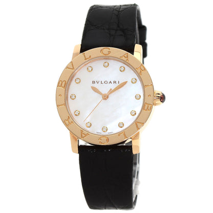 BVLGARI BVLGARI BVLGARI 12P Diamond Watches BBLP33G K18 Pink Gold/Leather mens