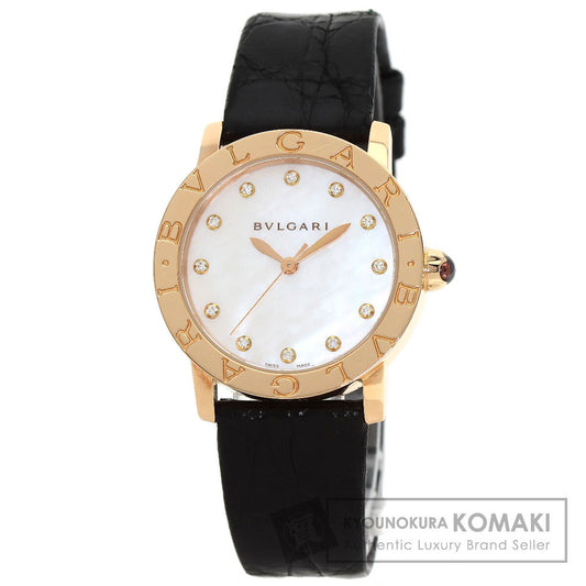 BVLGARI BVLGARI BVLGARI 12P Diamond Watches BBLP33G K18 Pink Gold/Leather mens