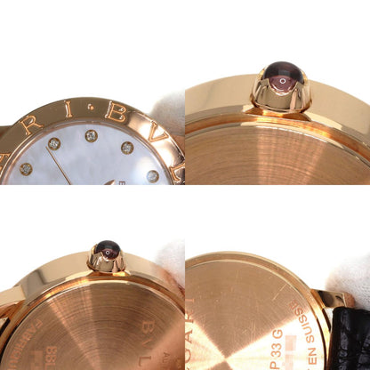 BVLGARI BVLGARI BVLGARI 12P Diamond Watches BBLP33G K18 Pink Gold/Leather mens