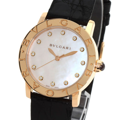 BVLGARI BVLGARI BVLGARI 12P Diamond Watches BBLP33G K18 Pink Gold/Leather mens