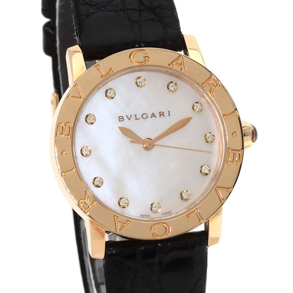 BVLGARI BVLGARI BVLGARI 12P Diamond Watches BBLP33G K18 Pink Gold/Leather mens