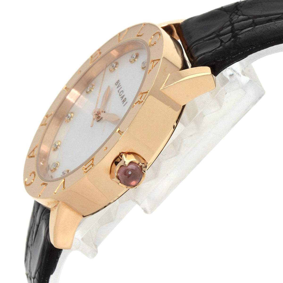 BVLGARI BVLGARI BVLGARI 12P Diamond Watches BBLP33G K18 Pink Gold/Leather mens