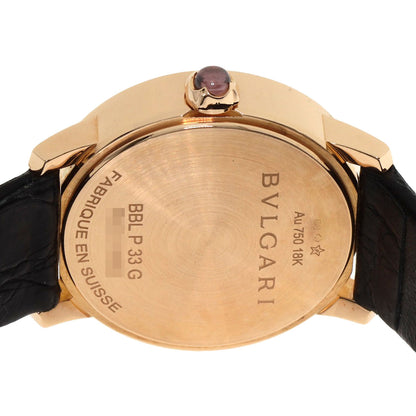 BVLGARI BVLGARI BVLGARI 12P Diamond Watches BBLP33G K18 Pink Gold/Leather mens