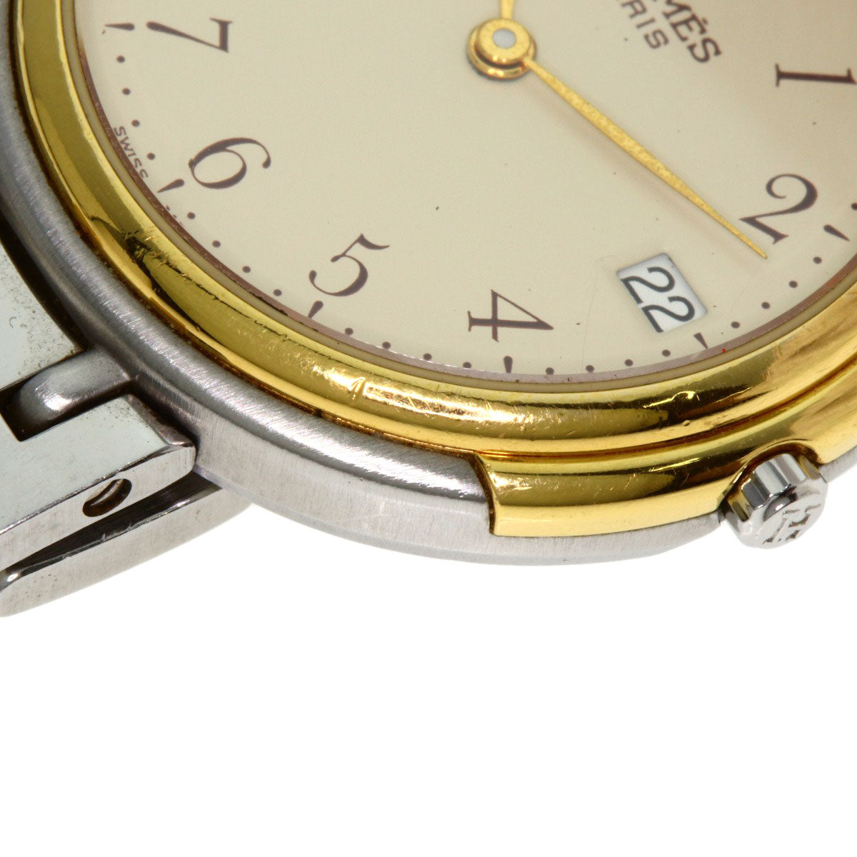 HERMES Windsor Date Watches Stainless Steel/SSxGP mens