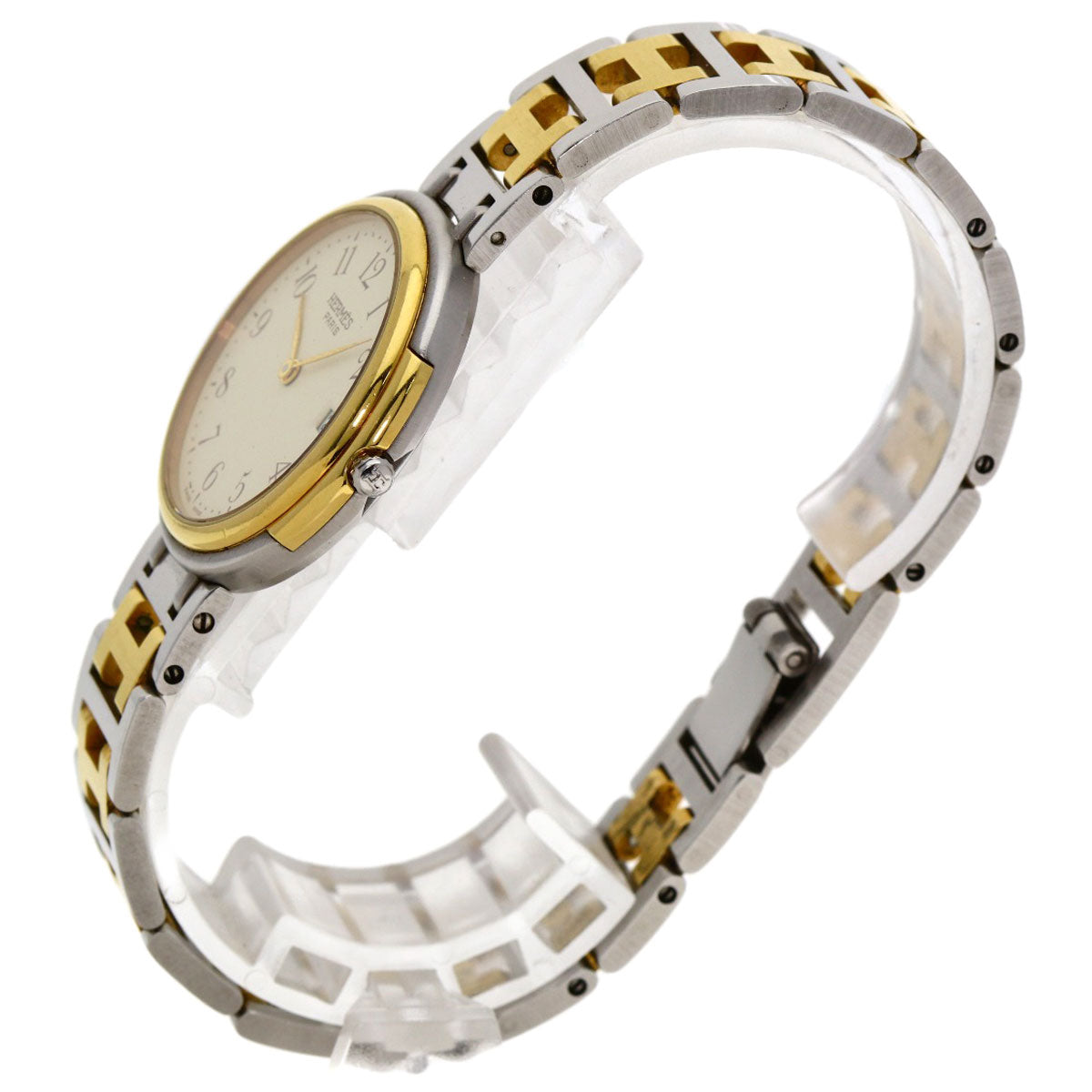 HERMES Windsor Date Watches Stainless Steel/SSxGP mens