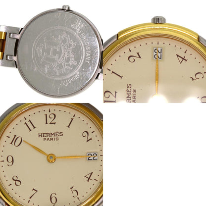 HERMES Windsor Date Watches Stainless Steel/SSxGP mens