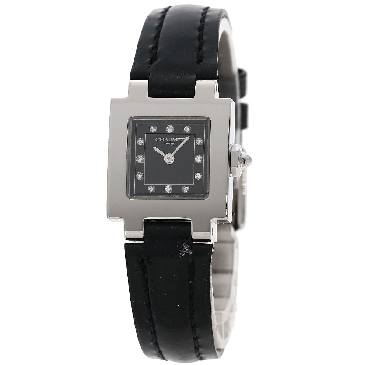 Chaumet Style Calendar 12P Diamond Watches Stainless Steel/Leather Ladies
