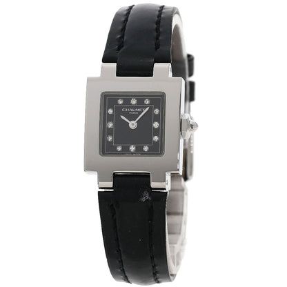 Chaumet Style Calendar 12P Diamond Watches Stainless Steel/Leather Ladies