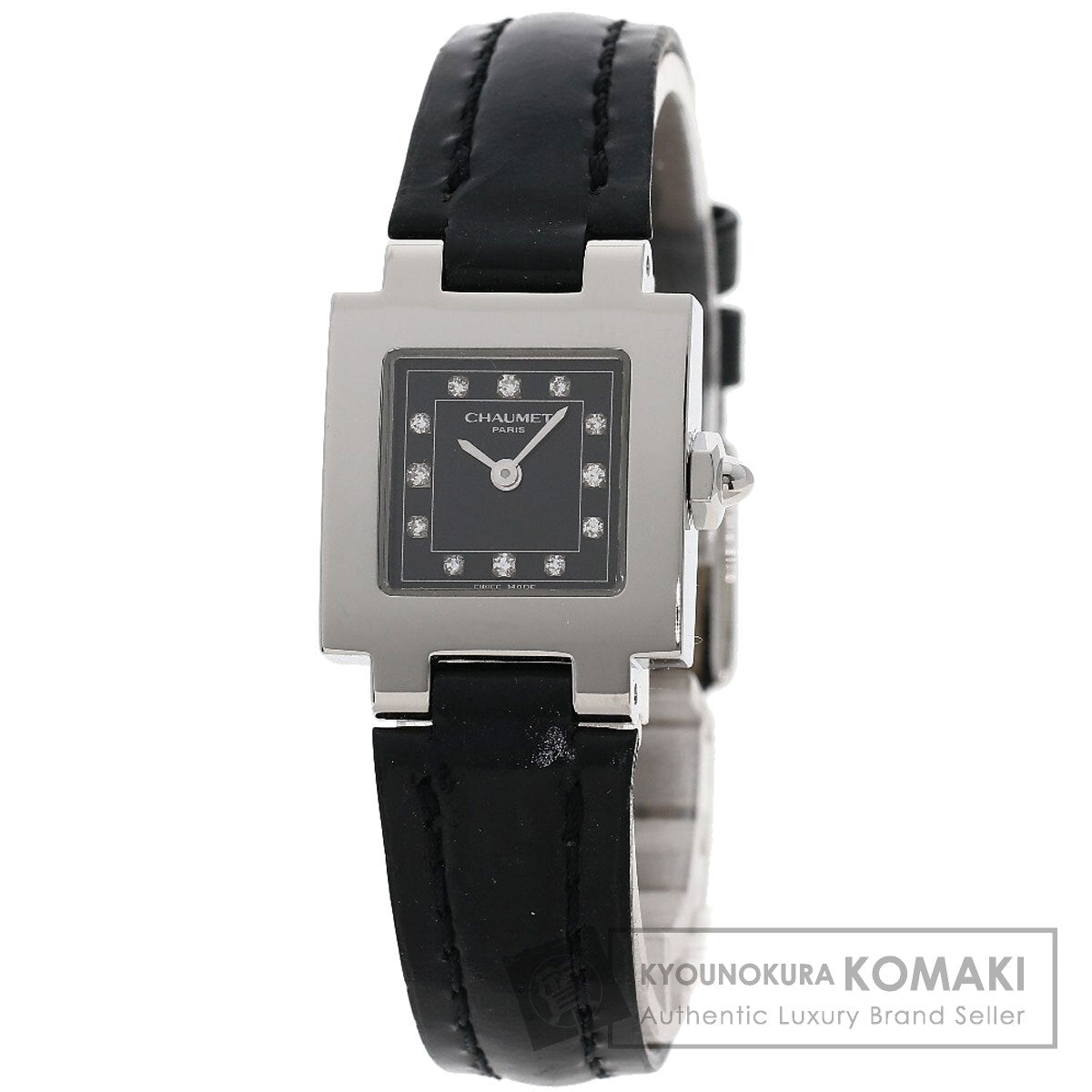 Chaumet Style Calendar 12P Diamond Watches Stainless Steel/Leather Ladies