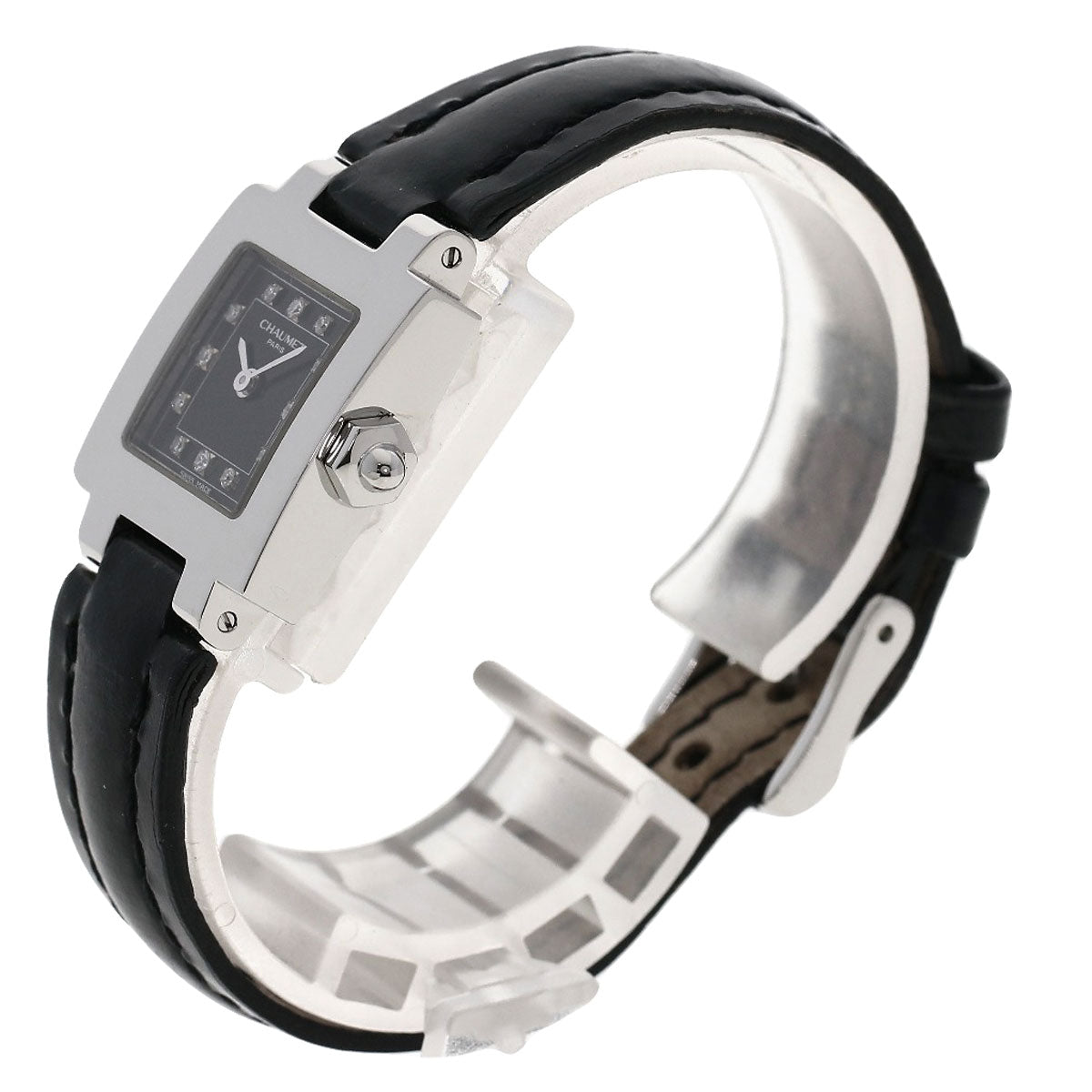 Chaumet Style Calendar 12P Diamond Watches Stainless Steel/Leather Ladies