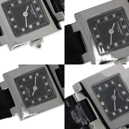 Chaumet Style Calendar 12P Diamond Watches Stainless Steel/Leather Ladies