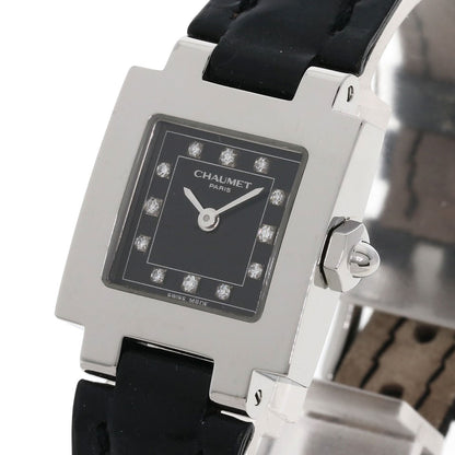 Chaumet Style Calendar 12P Diamond Watches Stainless Steel/Leather Ladies