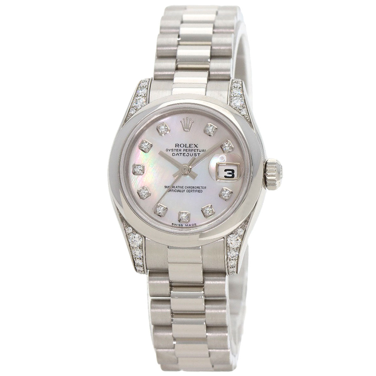 ROLEX DATEJUST 10P Diamond Watches 179296NG Platinum/PT Ladies