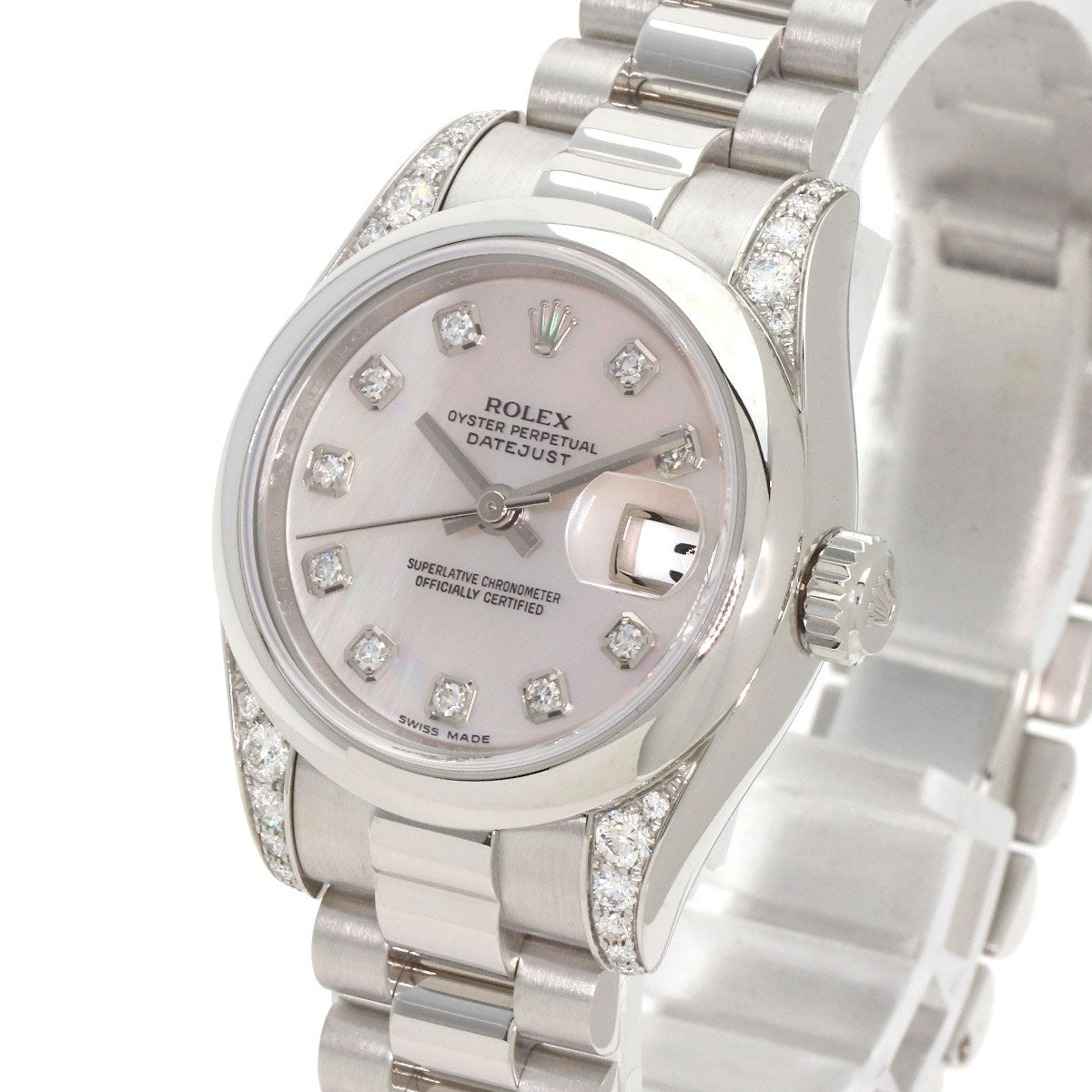 ROLEX DATEJUST 10P Diamond Watches 179296NG Platinum/PT Ladies