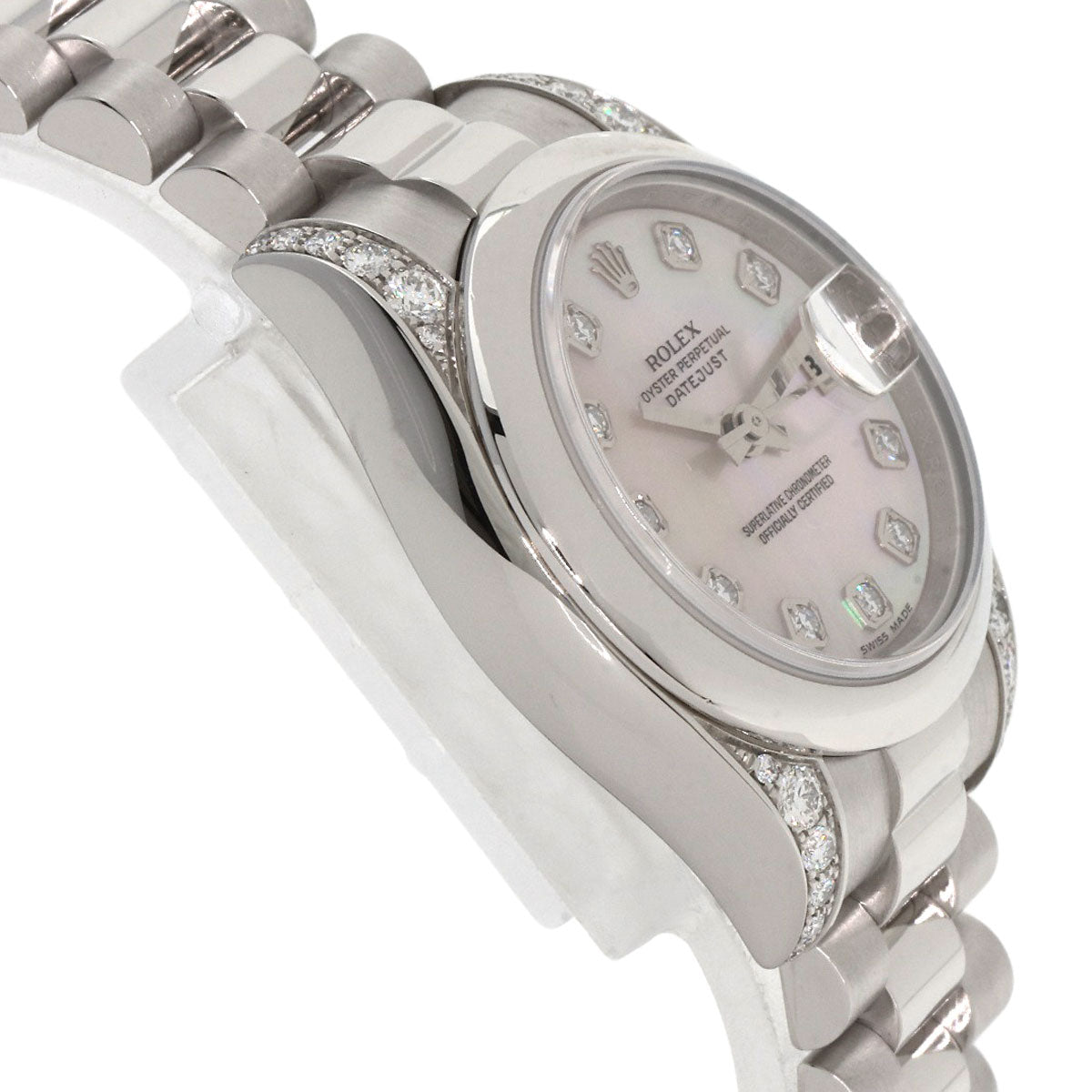 ROLEX DATEJUST 10P Diamond Watches 179296NG Platinum/PT Ladies