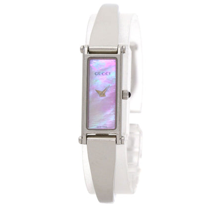GUCCI Square Face Bangle with Pink Shell Watches 1500L Stainless Steel/Stainless Steel Ladies