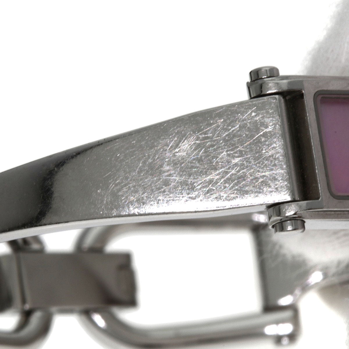 GUCCI Square Face Bangle with Pink Shell Watches 1500L Stainless Steel/Stainless Steel Ladies