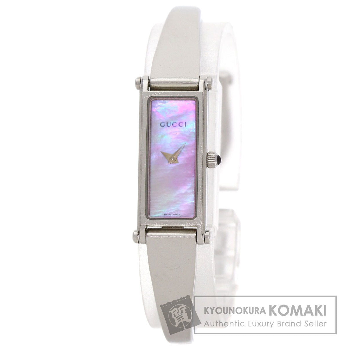 GUCCI Square Face Bangle with Pink Shell Watches 1500L Stainless Steel/Stainless Steel Ladies