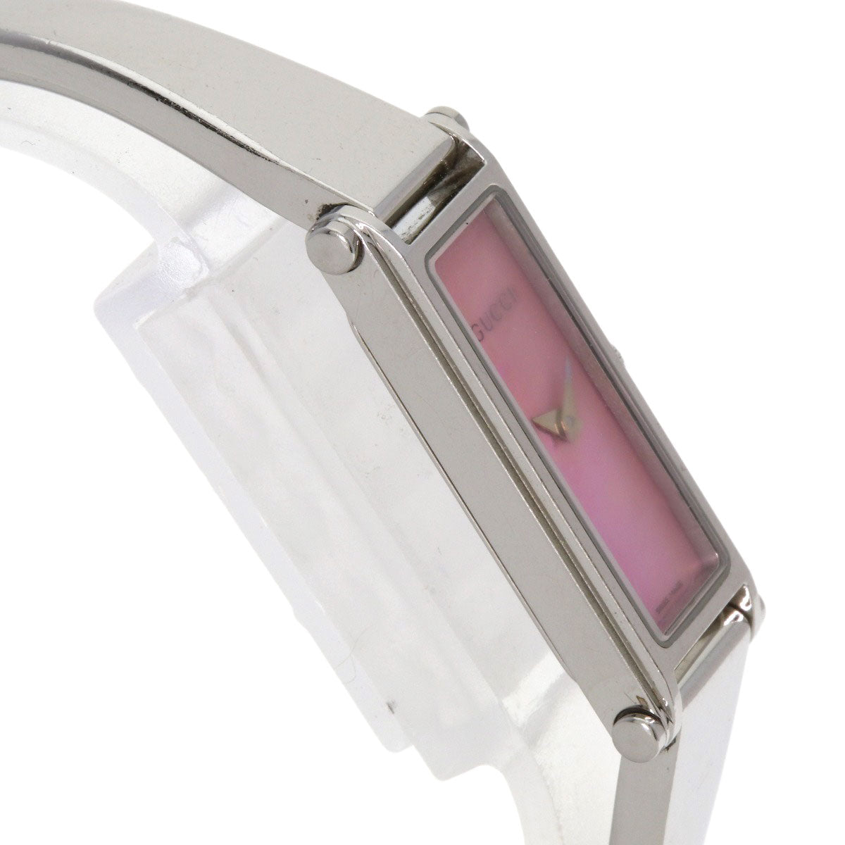 GUCCI Square Face Bangle with Pink Shell Watches 1500L Stainless Steel/Stainless Steel Ladies