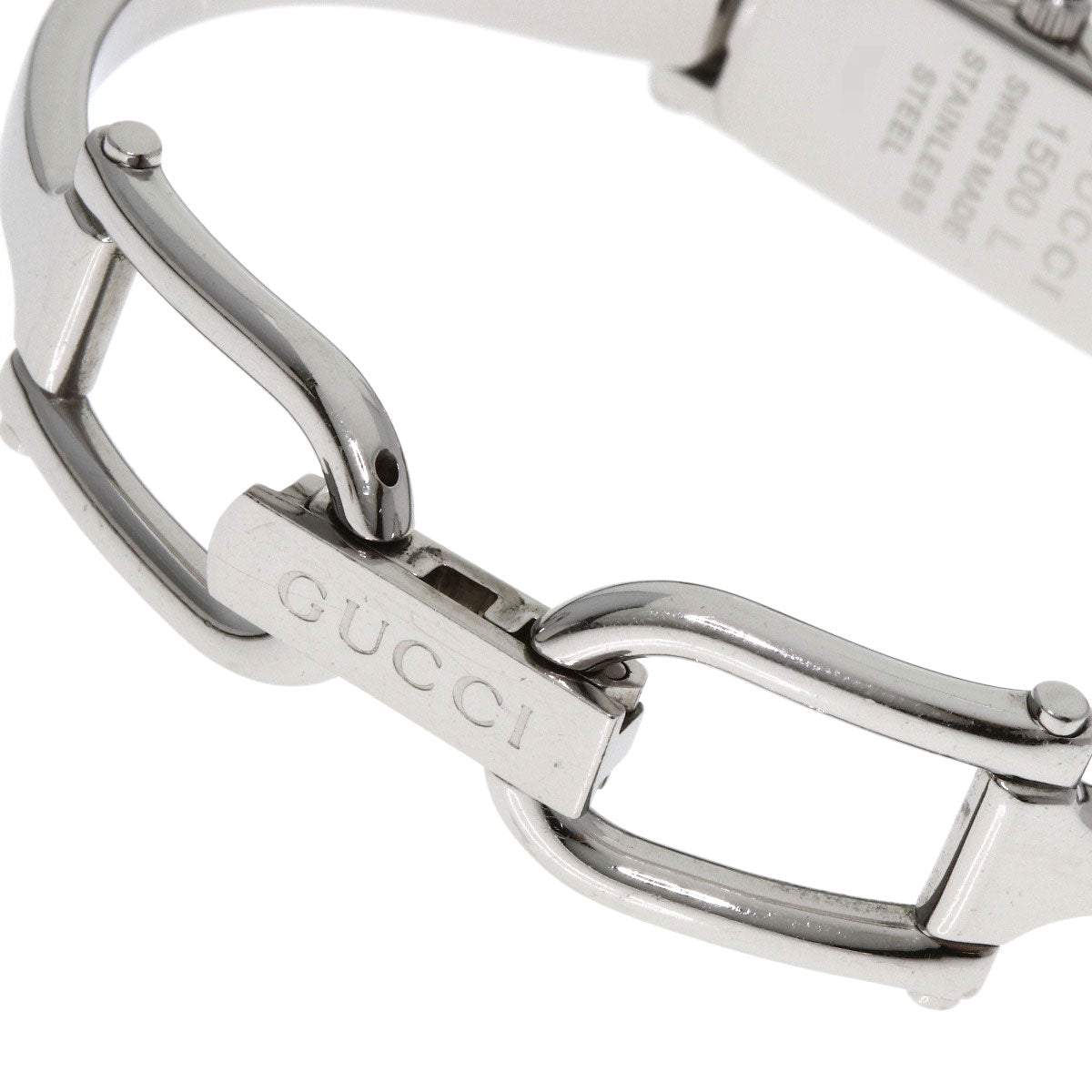 GUCCI Square Face Bangle with Pink Shell Watches 1500L Stainless Steel/Stainless Steel Ladies